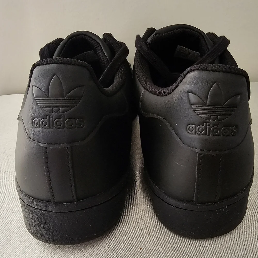 ADIDAS Superstar Mens All Black Sneakers Size 13